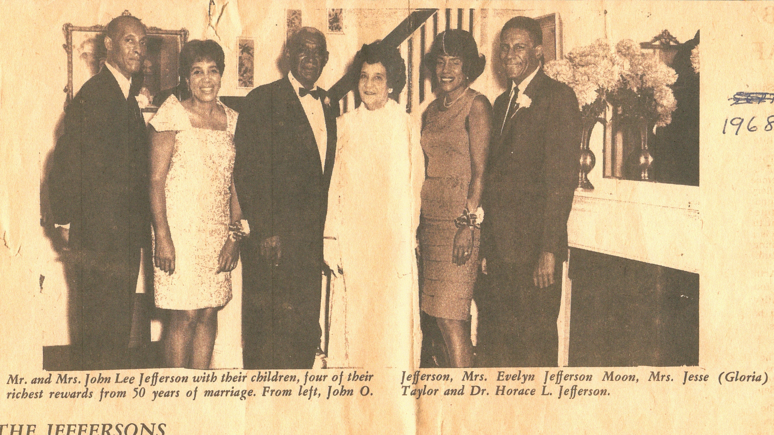 John Lee and his family pictured in a newspaper in 1968.